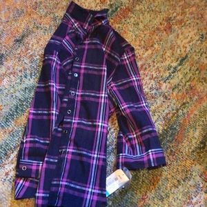 Pink and purple button up shirt